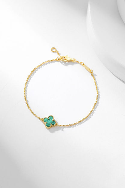 [Super Jewellery]CLOVER BRACELET MALACHITE 1 MOTIF