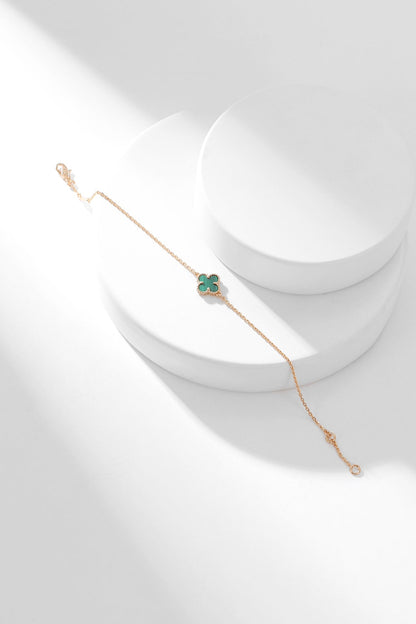 [Super Jewellery]CLOVER BRACELET MALACHITE 1 MOTIF