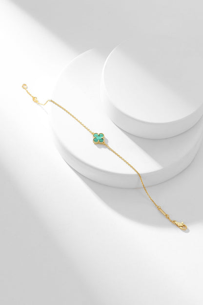 [Super Jewellery]CLOVER BRACELET MALACHITE 1 MOTIF