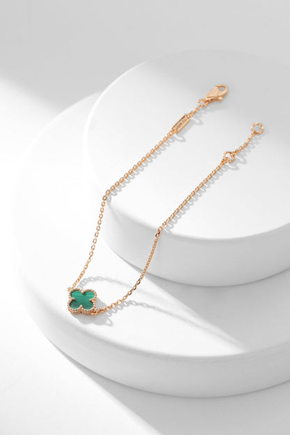 [Super Jewellery]CLOVER BRACELET MALACHITE 1 MOTIF