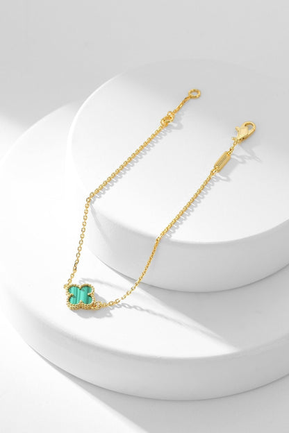 [Super Jewellery]CLOVER BRACELET MALACHITE 1 MOTIF