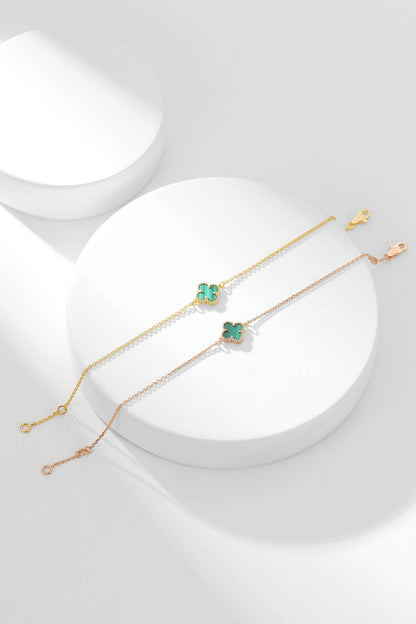 [Super Jewellery]CLOVER BRACELET MALACHITE 1 MOTIF