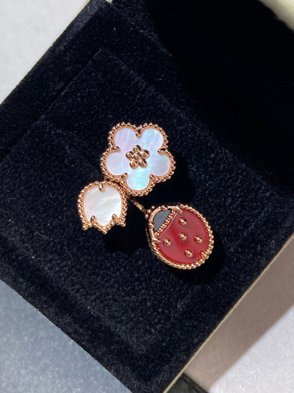 [Super Jewellery]LUCKY 3 MOTIF ROSE GOLD RING