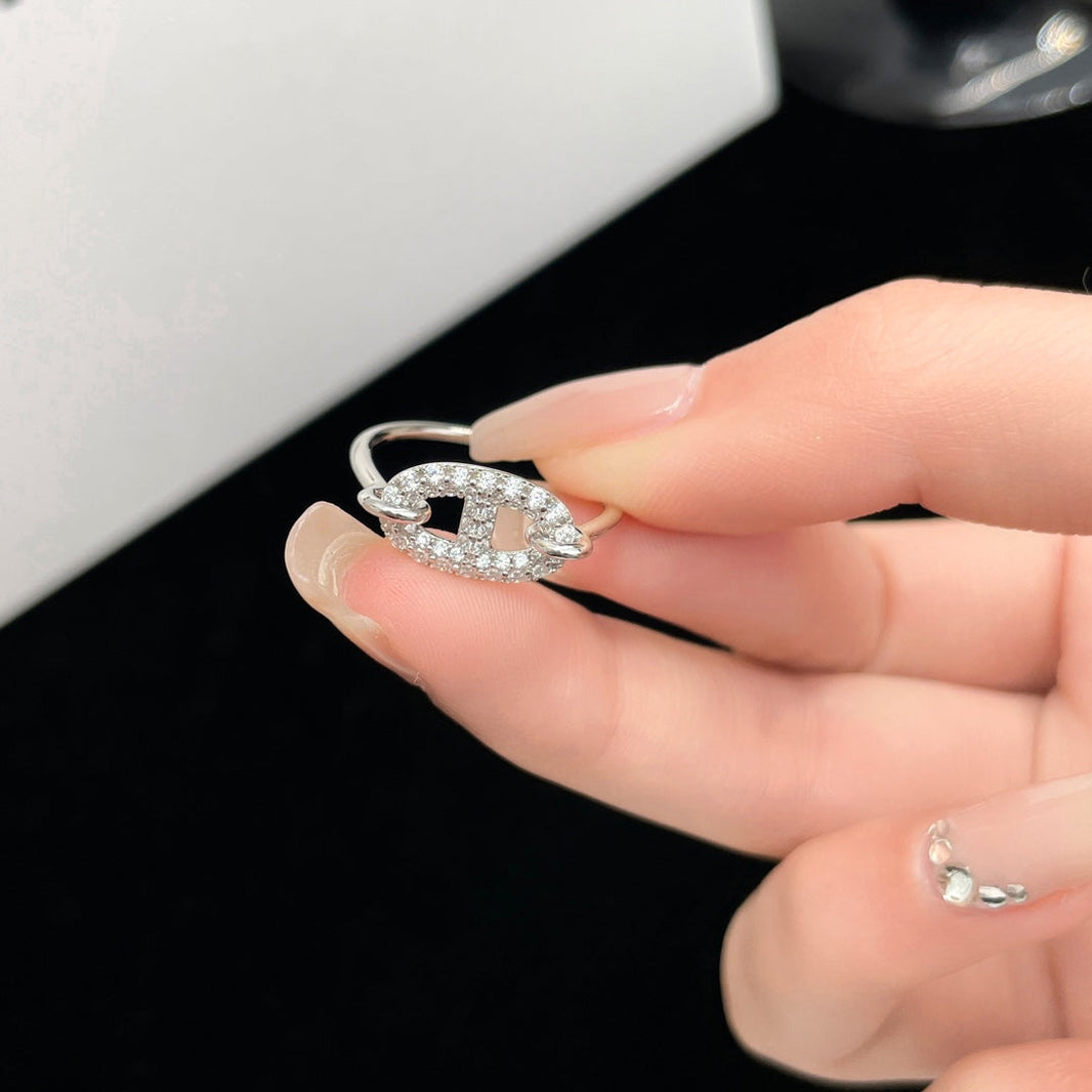 [Super Jewellery]RONDE SMALL SILVER DIAMOND RING