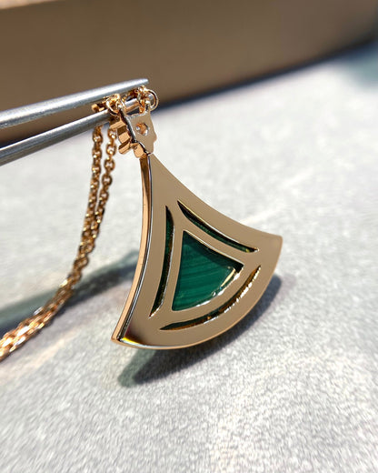 [Super]DREAM MALACHITE DIAMOND PAVED PINK GOLD NECKLACE
