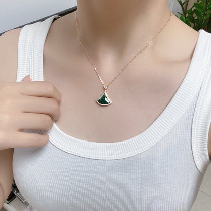[Super]DREAM MALACHITE DIAMOND PAVED PINK GOLD NECKLACE