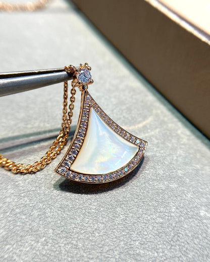 [Super]DREAM MOP DIAMOND PAVED PINK GOLD NECKLACE