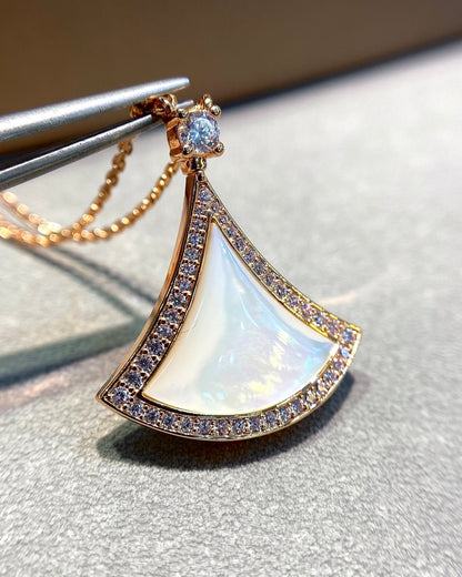 [Super]DREAM MOP DIAMOND PAVED PINK GOLD NECKLACE