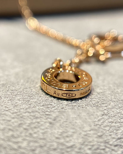 [Super]DREAM MOP DIAMOND PAVED PINK GOLD NECKLACE