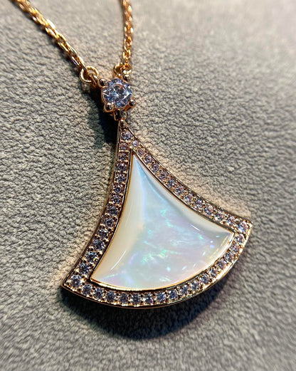 [Super]DREAM MOP DIAMOND PAVED PINK GOLD NECKLACE