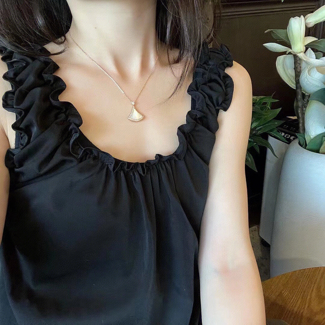 [Super]DREAM MOP DIAMOND PAVED PINK GOLD NECKLACE