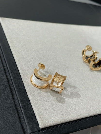 [Super]ZERO 1 PINK GOLD CERAMIC EARRINGS