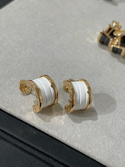 [Super]ZERO 1 PINK GOLD CERAMIC EARRINGS