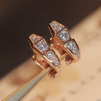 [Super]SERPENT PINK GOLD DIAMOND EARRINGS
