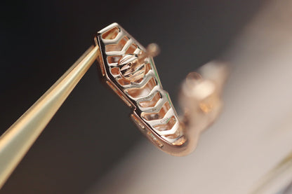 [Super]SERPENT PINK GOLD DIAMOND EARRINGS