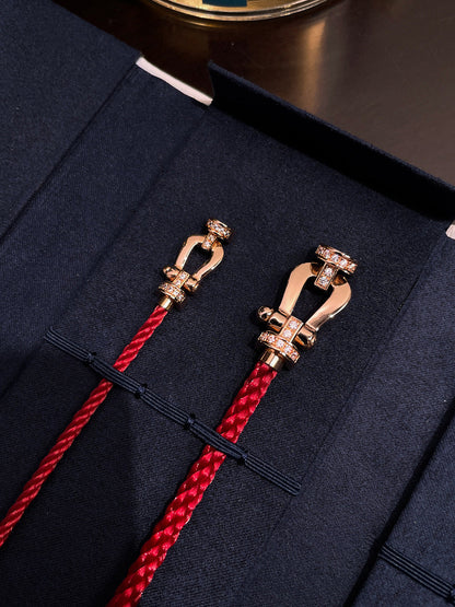 [Super Jewellery]FORCE 10 HALF DIAMOND PINK GOLD RED CORDERI LARGE AND MEDIUM MODEL