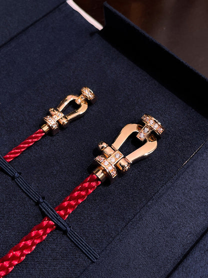 [Super Jewellery]FORCE 10 HALF DIAMOND PINK GOLD RED CORDERI LARGE AND MEDIUM MODEL