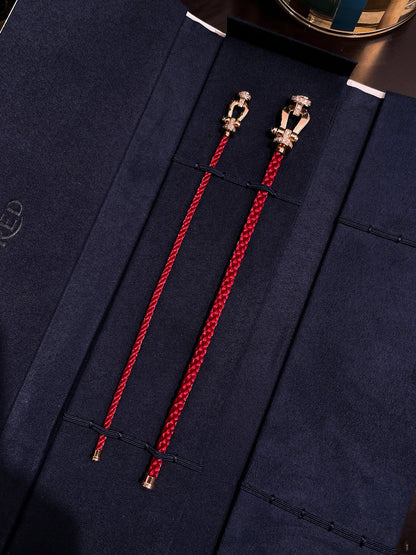 [Super Jewellery]FORCE 10 HALF DIAMOND PINK GOLD RED CORDERI LARGE AND MEDIUM MODEL
