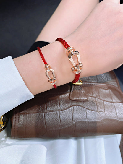 [Super Jewellery]FORCE 10 HALF DIAMOND PINK GOLD RED CORDERI LARGE AND MEDIUM MODEL