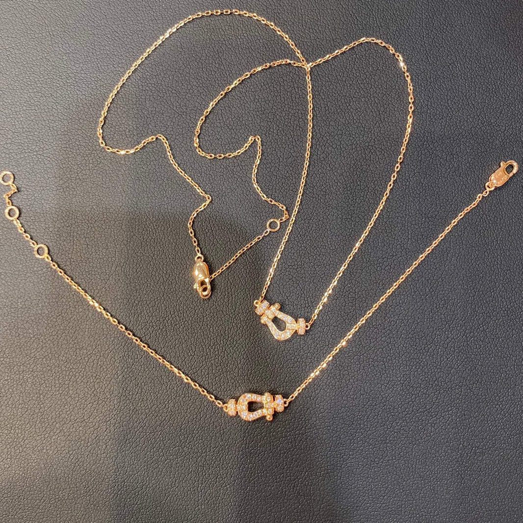 [Super Jewellery]FORCE 10 DIAMOND PINK GOLD NECKLACE MINI MODEL