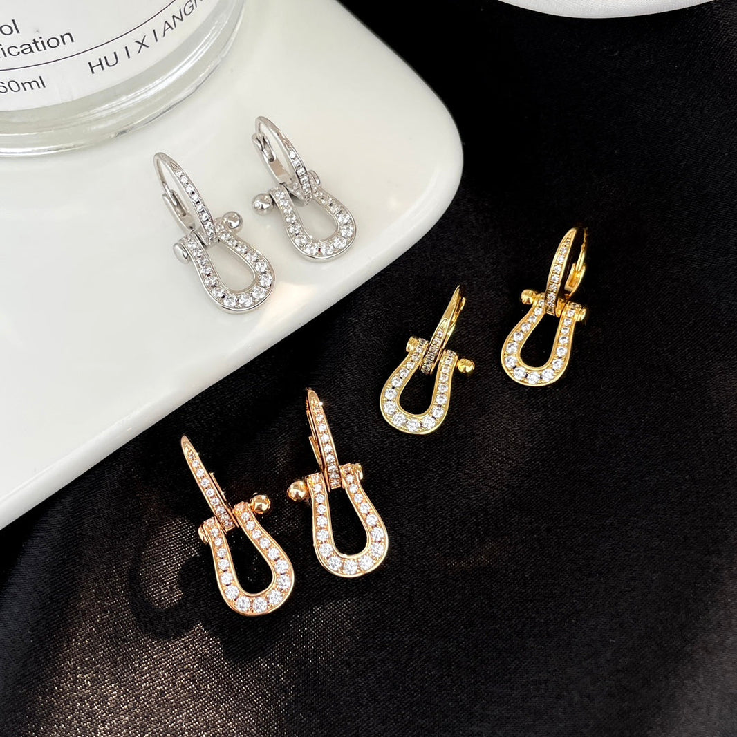 [Super Jewellery]FORCE 10 FULL DIAMOND DROP EARRINGS MEDIUM MODEL