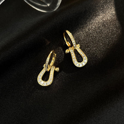 [Super Jewellery]FORCE 10 FULL DIAMOND DROP EARRINGS MEDIUM MODEL