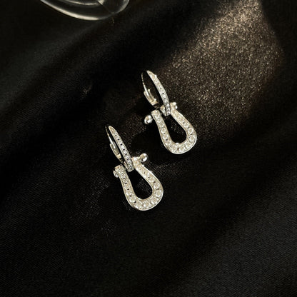 [Super Jewellery]FORCE 10 FULL DIAMOND DROP EARRINGS MEDIUM MODEL