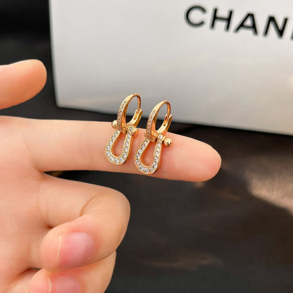 [Super Jewellery]FORCE 10 FULL DIAMOND DROP EARRINGS MEDIUM MODEL