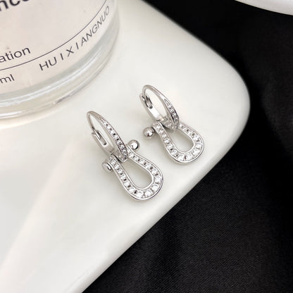 [Super Jewellery]FORCE 10 FULL DIAMOND DROP EARRINGS MEDIUM MODEL
