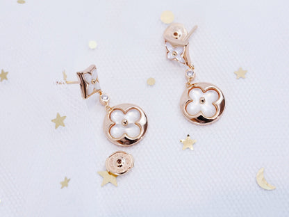 [Super Jewellery]STAR AND SUN PINK GOLD MOP DROP EARRINGS