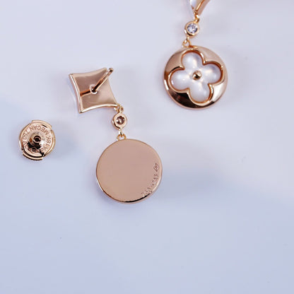 [Super Jewellery]STAR AND SUN PINK GOLD MOP DROP EARRINGS