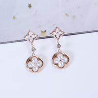[Super Jewellery]STAR AND SUN PINK GOLD MOP DROP EARRINGS