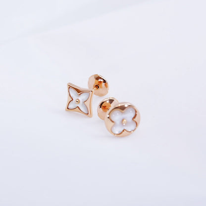 [Super Jewellery]STAR AND SUN PINK GOLD MOP STUD EARRINGS