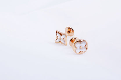 [Super Jewellery]STAR AND SUN PINK GOLD MOP STUD EARRINGS