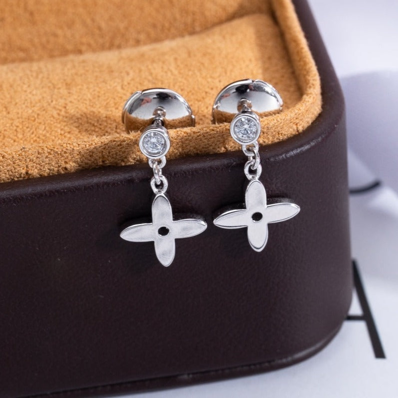 [Super Jewellery]VIDYLLE SILVER DIAMOND MINI DROP EARRINGS
