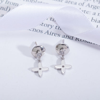 [Super Jewellery]VIDYLLE SILVER DIAMOND MINI DROP EARRINGS