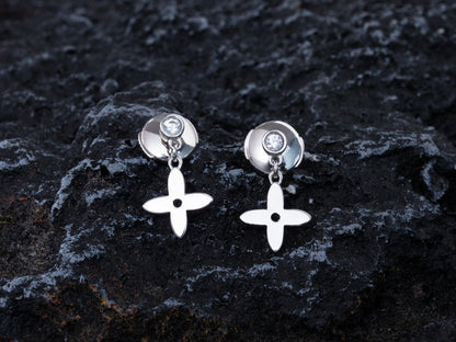 [Super Jewellery]VIDYLLE SILVER DIAMOND MINI DROP EARRINGS