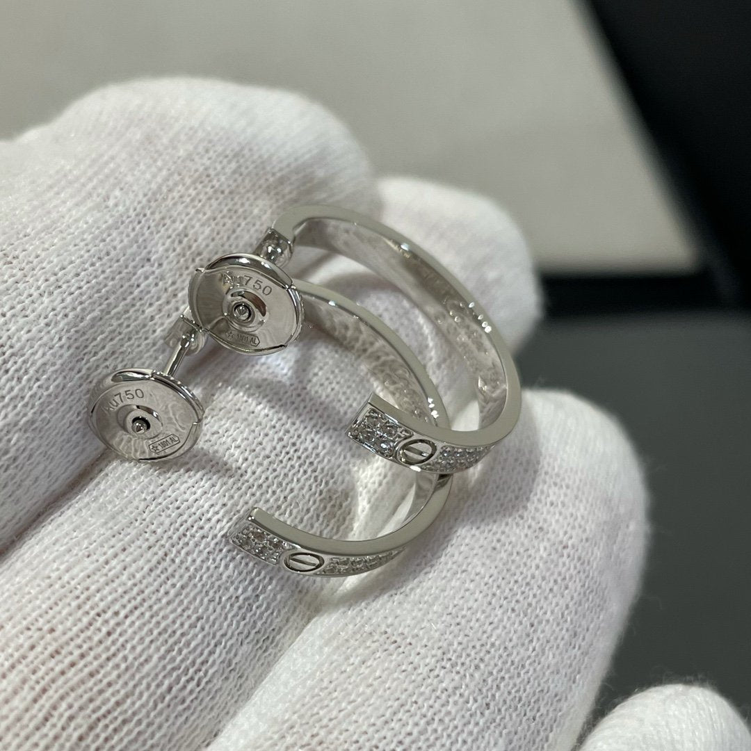 [Super CiCi ]LOVE DIAMOND SILBER-CREOLEN