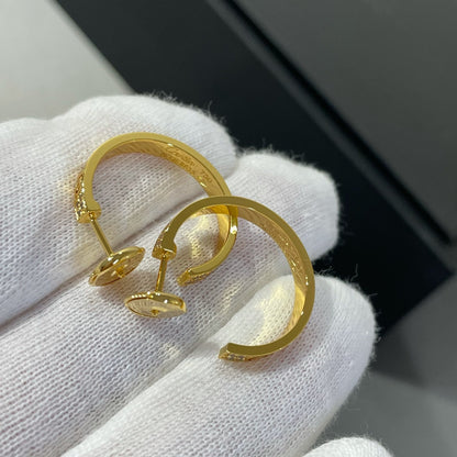 [Super Jewellery]LOVE DIAMOND GOLD HOOP EARRINGS