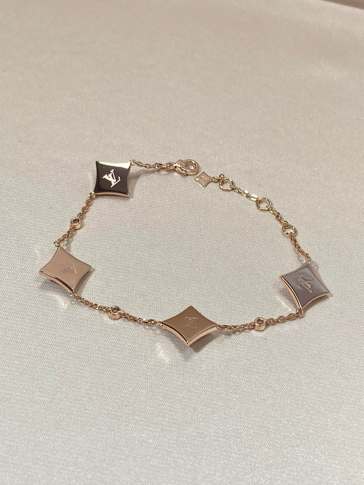 [Super CiCi ]STAR 4 MOTIV PERLMUTT DIAMANT ROSÉGOLD ARMBAND
