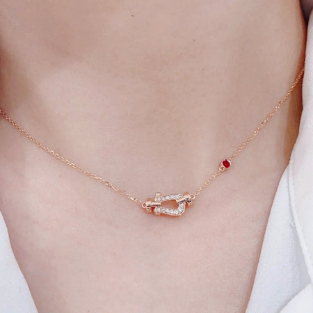 [Super Jewellery]FORCE 10 DIAMOND PINK GOLD NECKLACE