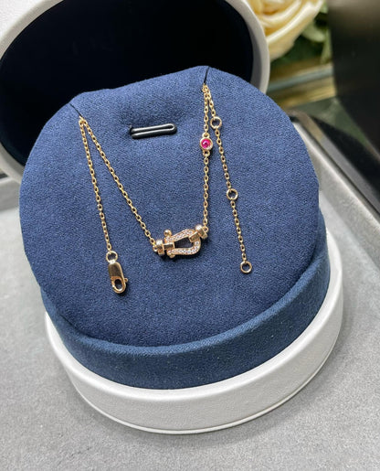 [Super Jewellery]FORCE 10 DIAMOND PINK GOLD NECKLACE