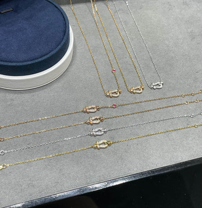 [Super Jewellery]FORCE 10 DIAMOND PINK GOLD NECKLACE