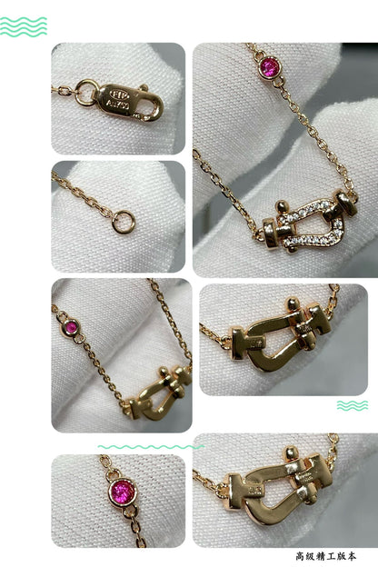 [Super Jewellery]FORCE 10 DIAMOND PINK GOLD NECKLACE