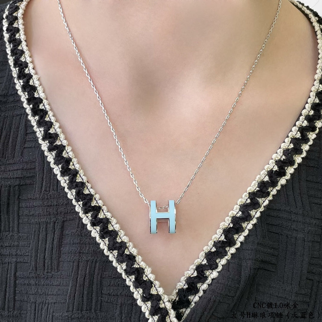 [Super Jewellery]POP H SKY BLUE NECKLACE
