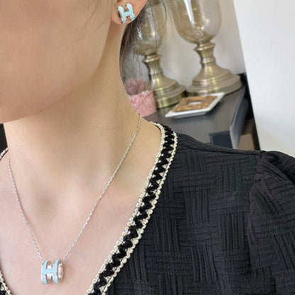 [Super Jewellery]POP H SKY BLUE NECKLACE