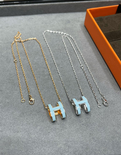 [Super Jewellery]POP H SKY BLUE NECKLACE