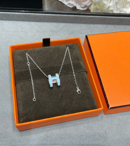 [Super Jewellery]POP H SKY BLUE NECKLACE