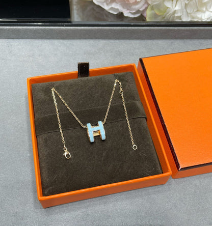 [Super Jewellery]POP H SKY BLUE NECKLACE
