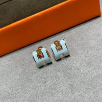 [Super Jewellery]POP H SKY BLUE STUD EARRINGS